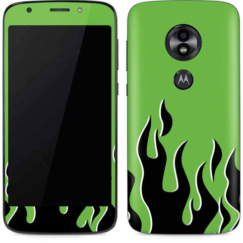 Green Flames Moto E5 Play Skin